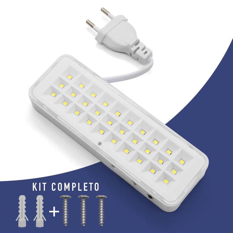 Luminária de Emergência 30leds Bateria Recarregável