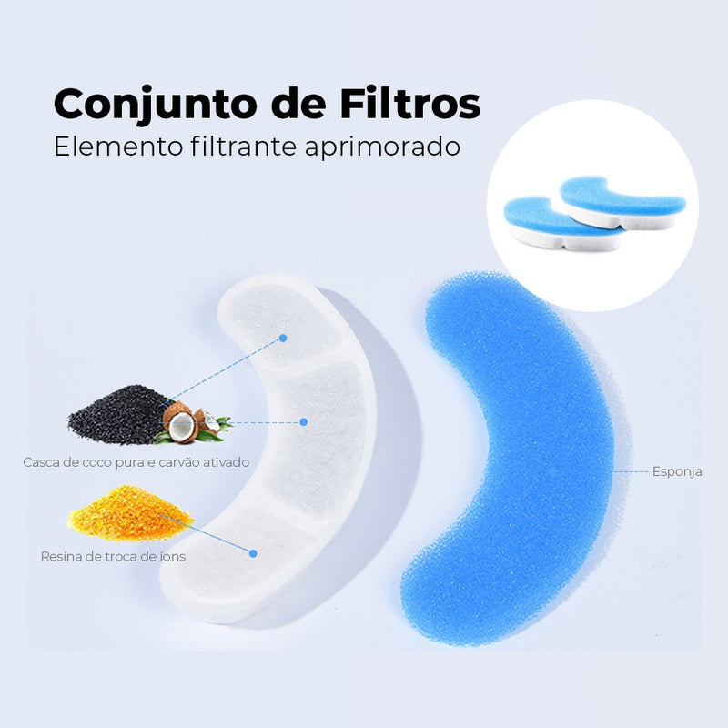 Filtros de configuração para bebedouros de gatos 4pcs para filtro de ativaçã